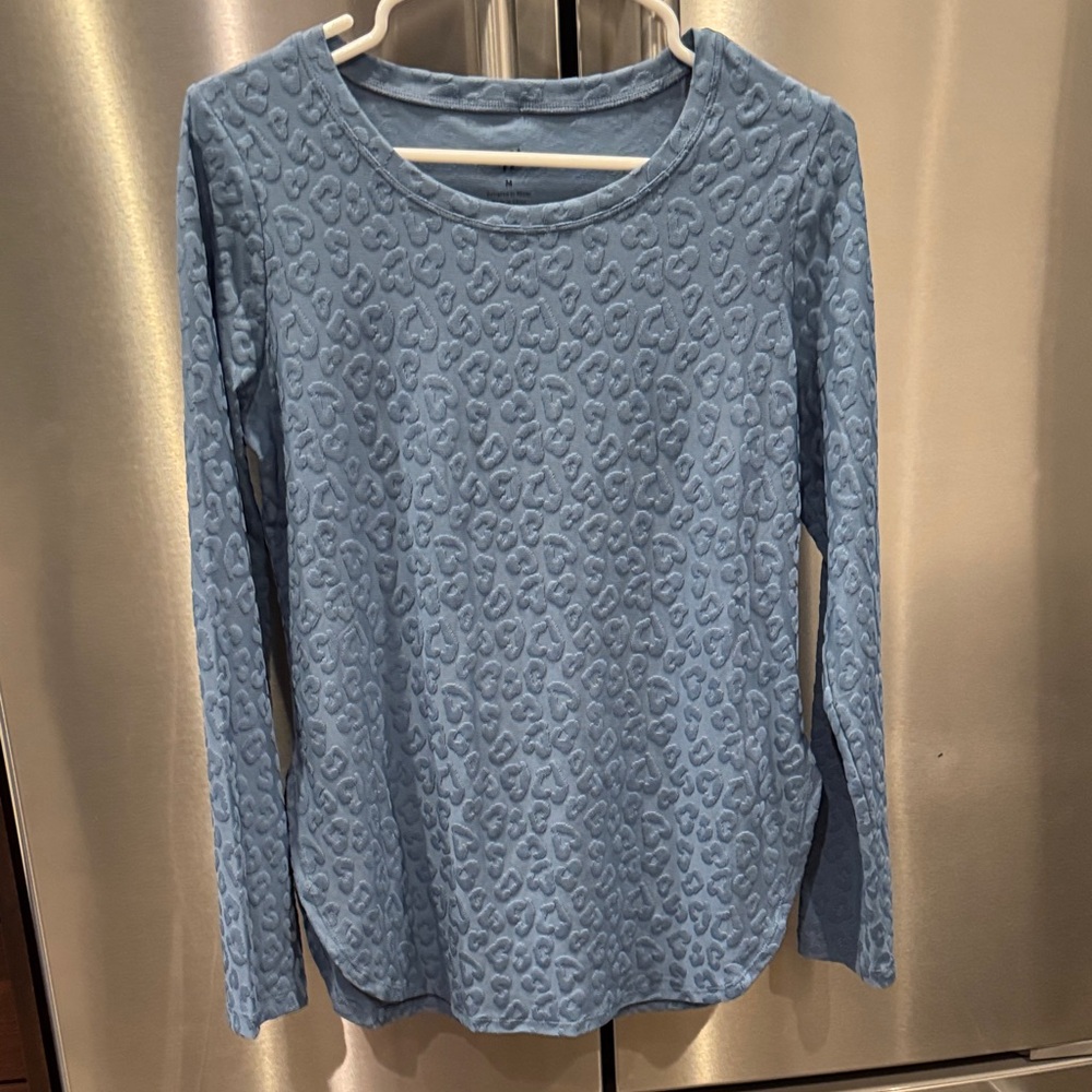 h.i.p. Light Blue Embossed Long Sleeve Top